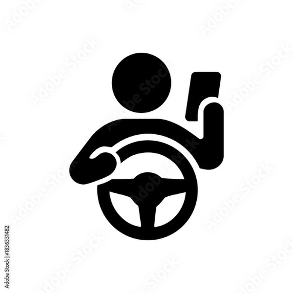 Obraz Distracted Driving Behavior Icon
