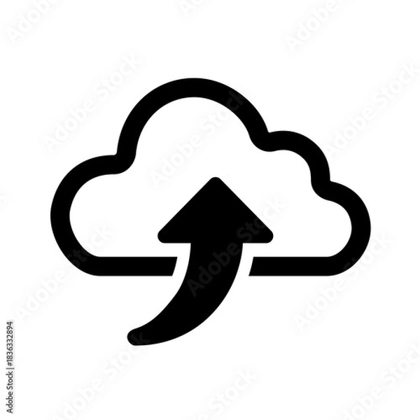Fototapeta An outlined cloud upload icon representing lightweight data transfer, enabling efficient syncing, flexible migration, and structured storage operations across diverse cloud environments.