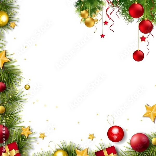 Obraz christmas frame with balls