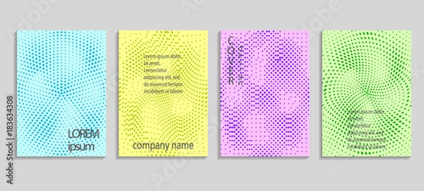 Fototapeta Minimalistic abstract vector halftone covers design. Future geometric template. Vector templates for placards, banners, flyers, presentations and reports