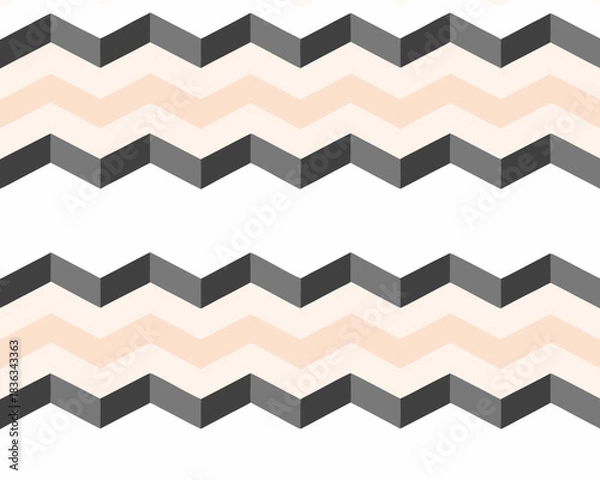 Obraz A repeating chevron pattern in shades of gray peach and white