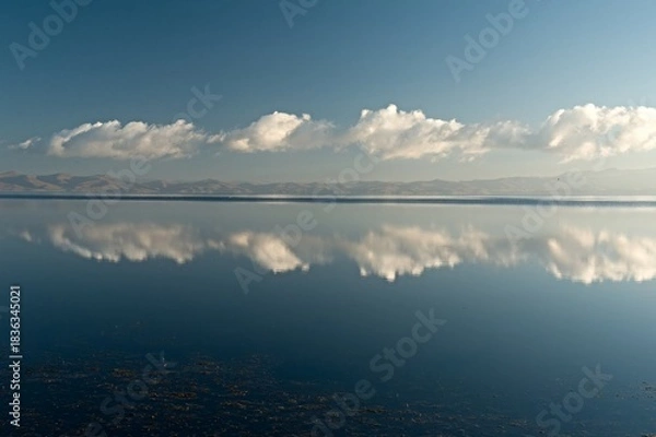 Fototapeta Song Kul Lake is located 3,016 meters high in the Tian Shan Mountains. In the background, the Song Kul Too Mountains. Naryn region. Kyrgyzstan. Asia.