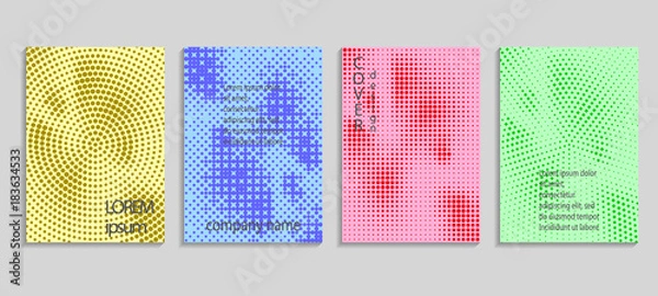 Fototapeta Minimalistic abstract vector halftone covers design. Future geometric template. Vector templates for placards, banners, flyers, presentations and reports