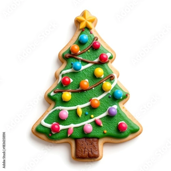 Obraz Colorful Christmas Tree Icing Cookie