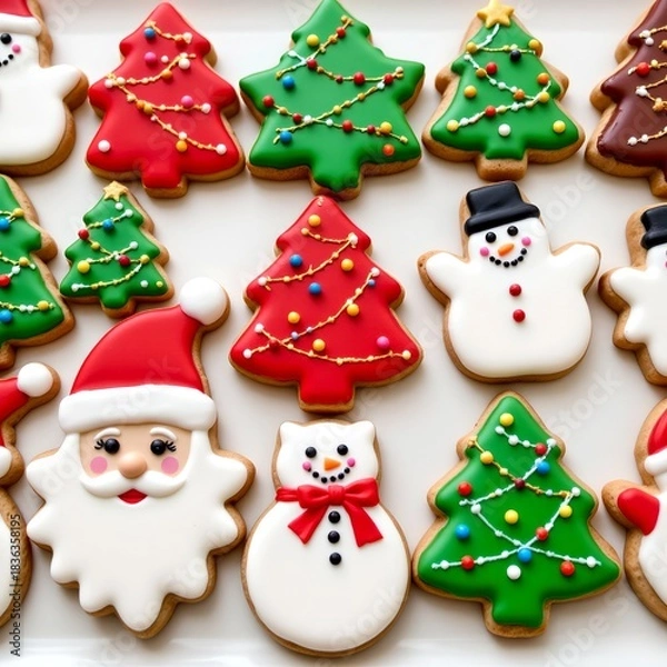 Obraz Assorted Christmas Cookie Icing Decorations