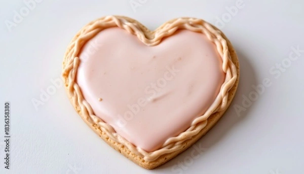 Obraz Decorative Heartshaped Cookie with Icing and Glossy Finish