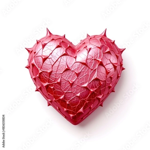 Obraz Elegant Heart with Pearls and Soft Shine White Background
