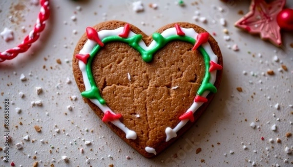 Obraz Thornheart Gingerbread Cookie with Colorful Icing Details