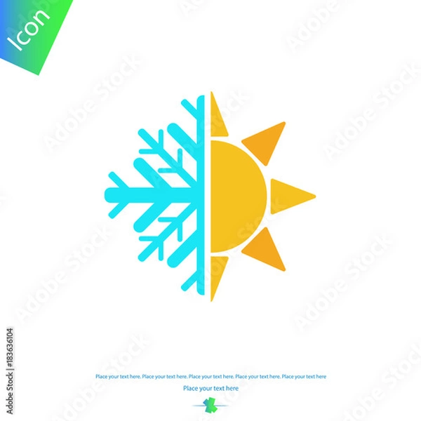 Obraz Snow and sun vector icon