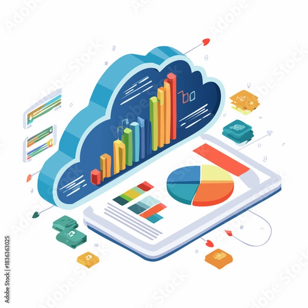 Fototapeta Cloud-Based Data Analytics and Visualization Platform.