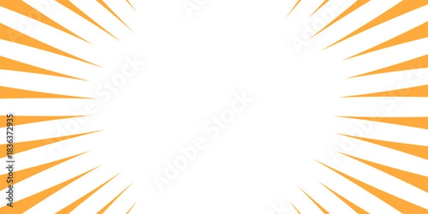 Fototapeta sunburst rays radiating outward from the center. Sun Rays or Explosion Boom for Comic Books Radial Background Vector.  Radial beam sunrise or sunset light retro design illustration. 