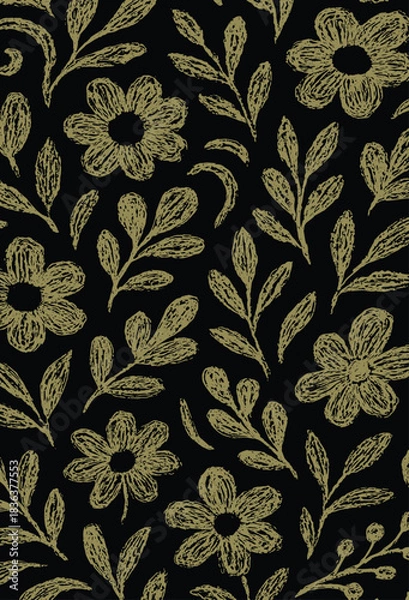 Fototapeta Vector abstract floral pattern suitable for fabric, motifs, covers, backgrounds, etc.