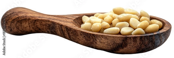 Obraz Light colored seeds or grains in wooden bowl