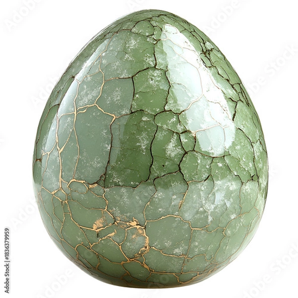 Obraz Light green oval gemstone with subtle patterns