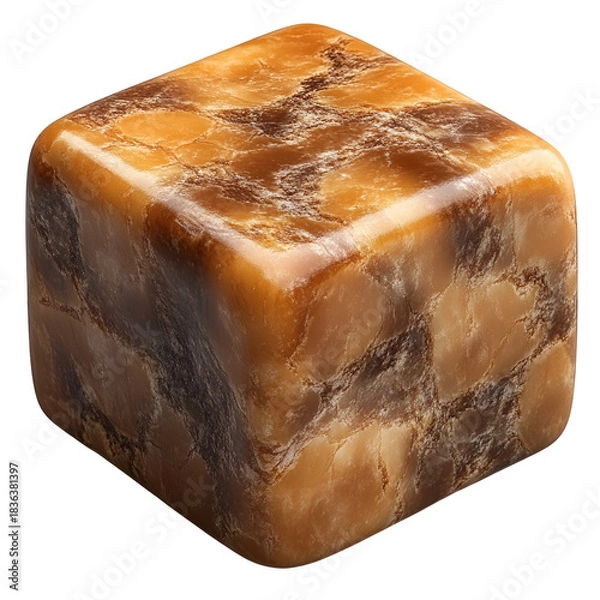 Obraz Marbled cube texture isolated on transparent background