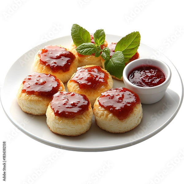 Obraz Mini pizzas with tomato sauce and cheese on a plate