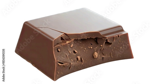 Fototapeta Chocolate Bar with Bite Taken Isolated on White