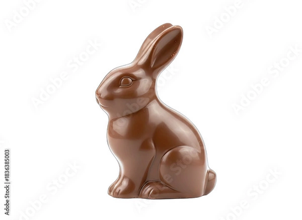 Fototapeta Chocolate Easter Bunny on White Background