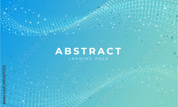 Obraz Abstract digital wave particle on blue background. Big data visualization concept. Vector Illustration.