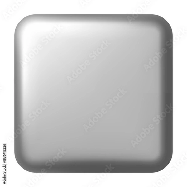 Obraz Glossy silver square button