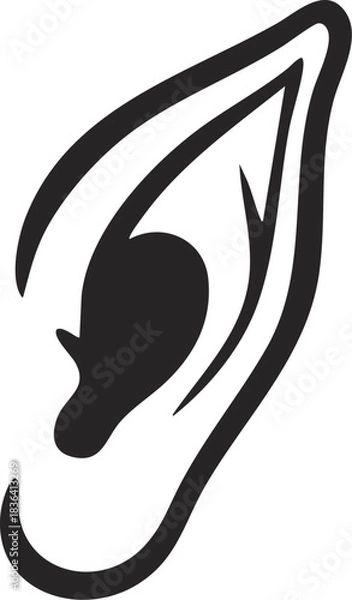 Fototapeta Elf ear drawing vector illustration 