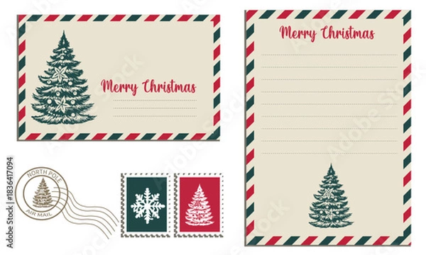 Fototapeta christmas postage stamps