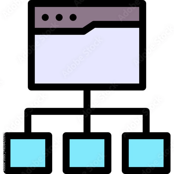 Obraz Website Sitemap Structure Lineal Colour Style Vector Icon