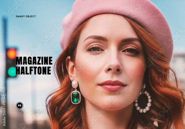 Obraz Magazine Halftone Photo Effect