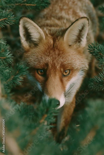 Obraz red fox in the woods