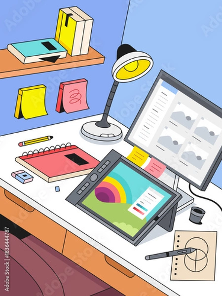 Obraz Desk Setup – Digital Artist Desk