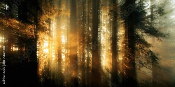 Obraz Abstract Forest Sunlight Motion Blur.