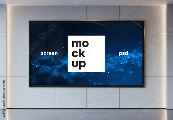 Obraz Flat screen tv mockup in office space