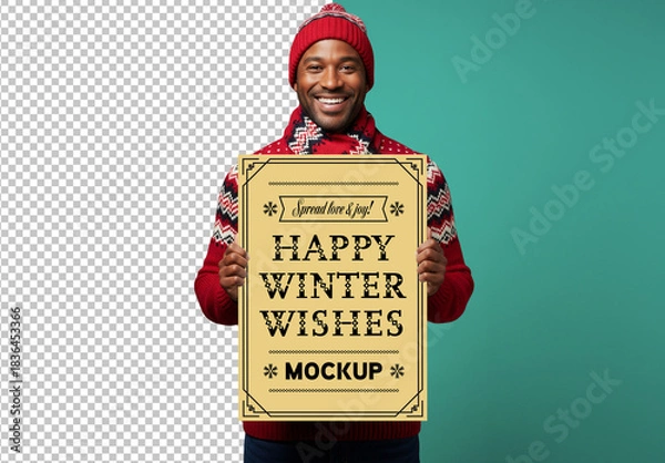 Obraz Winter wishes poster mockup