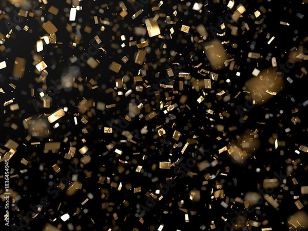 Obraz Golden confetti falling 4