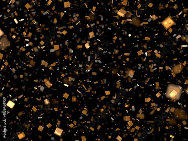 Obraz Golden confetti falling 1