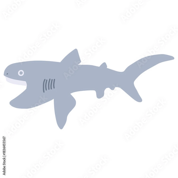 Obraz シンプルにデフォルメした深海鮫のメガマウスのイラスト