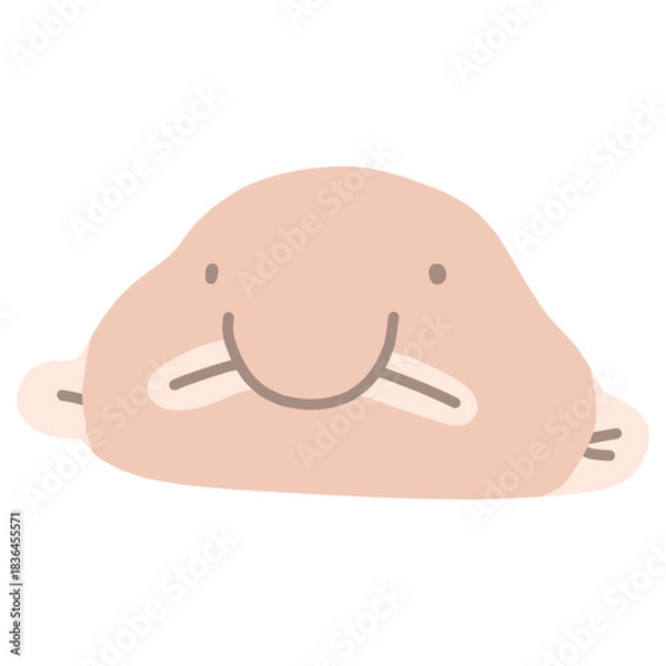 Obraz シンプルにデフォルメしたニュウドウカジカ（ブロブフィッシュ）のイラスト