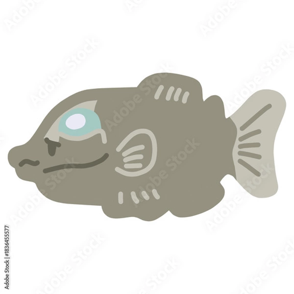 Obraz シンプルにデフォルメしたかわいいデメニギスのイラスト