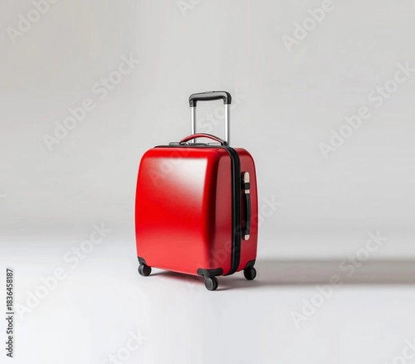 Obraz Red suitcase isolated on white