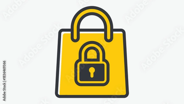 Obraz Online Retail Security Padlock Shopping Bag Concept