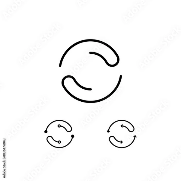 Fototapeta Technical number 0, numeral zero made thin in line