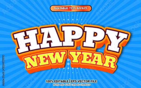 Obraz Happy New year text effect