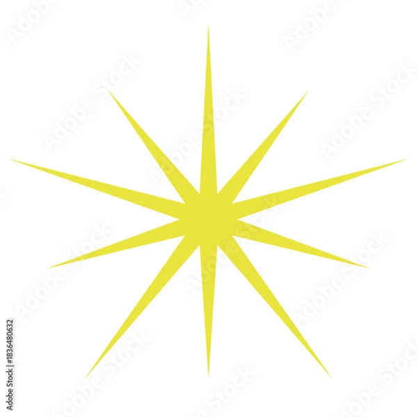 Obraz Bright Yellow Sunburst Vector Element for Highlight and Graphic Design