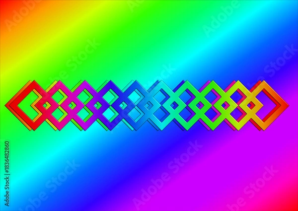 Obraz bandes aux couleurs de l'arc en ciel