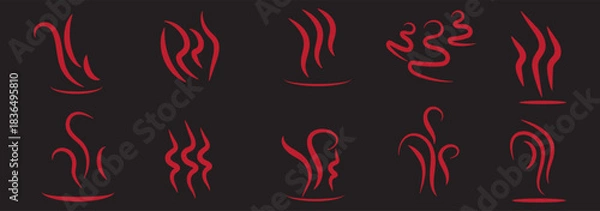 Fototapeta Smoke steam icon vector set. abstract Smoke steam icon on white background.