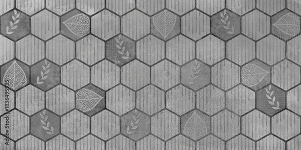Fototapeta hexagon pattern background with cement floor
