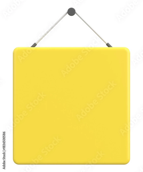 Obraz Empty Hanging Sign. 3D Illustration.