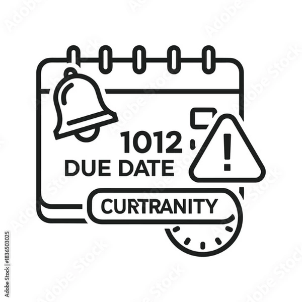 Fototapeta Due Date Notification and Warning on Calendar Icon