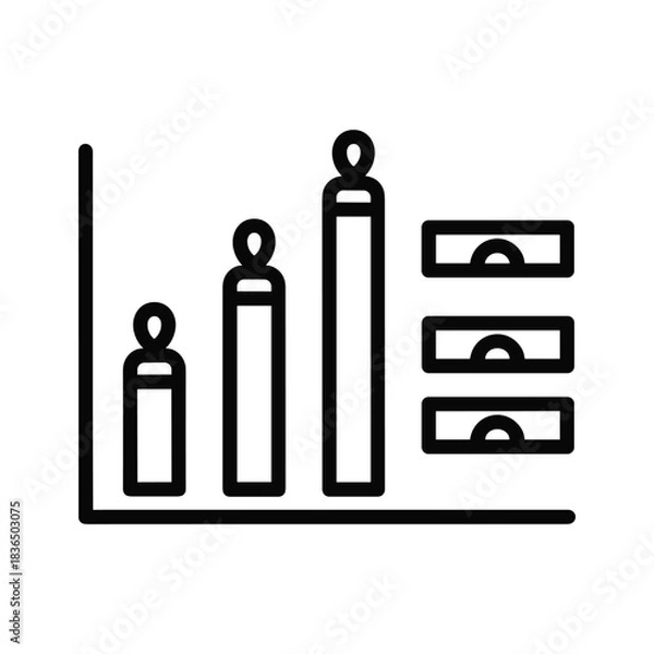 Fototapeta User Growth & Analytics Bar Chart with Options Icon