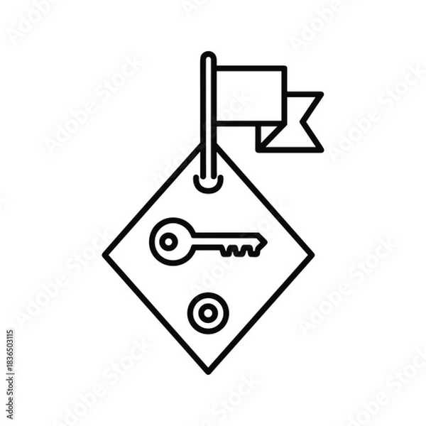 Fototapeta Key Objective Flag Icon